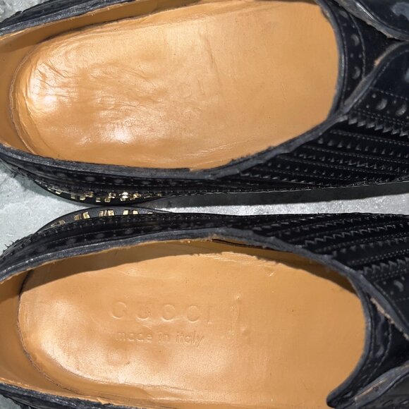 Gucci Derby Stars Trim Studded Lace Up BLack Leather 9.5 G or 10 US or 43.5 EUR - Picture 11 of 13